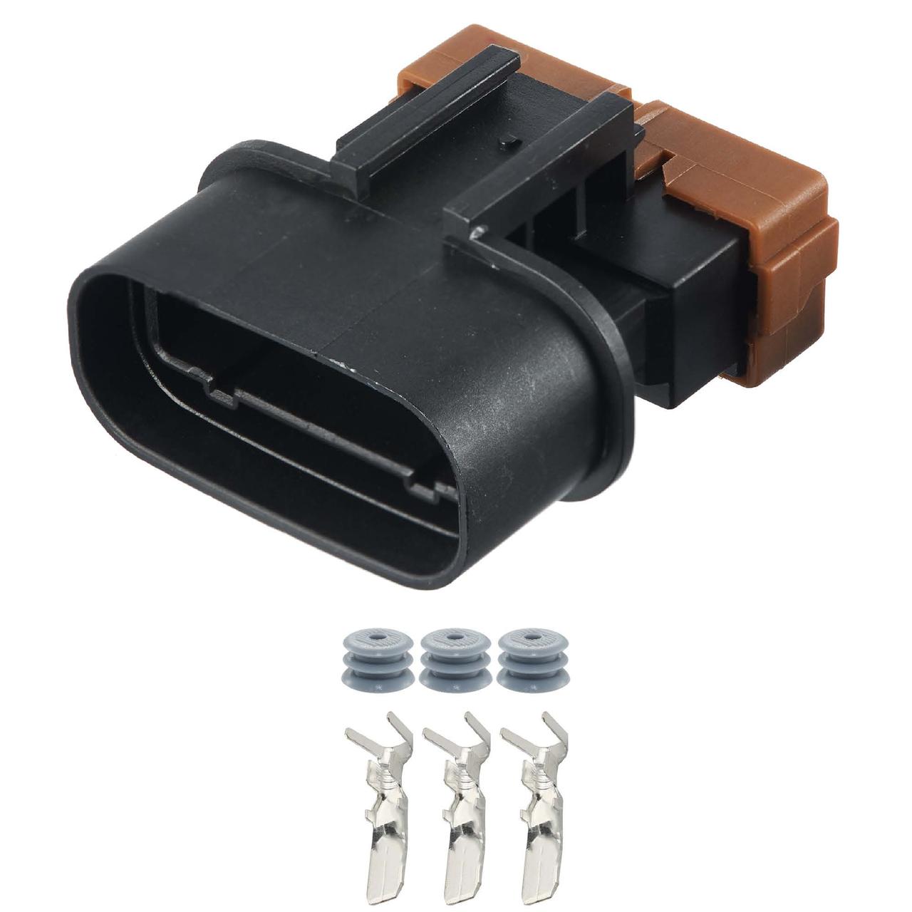 Електричний з'єднувач, 3-контактний Чорний, Пластик, фото 1