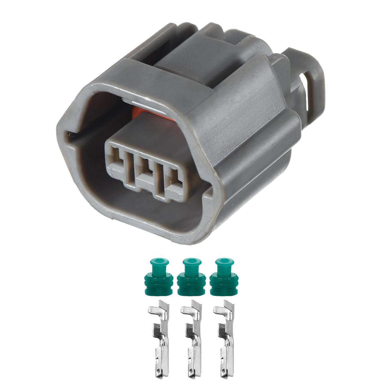 Електричний з'єднувач, 3-контактний, Дат. Распредвала, Дат. Колінвала, Сірий, Пластик,, фото 1