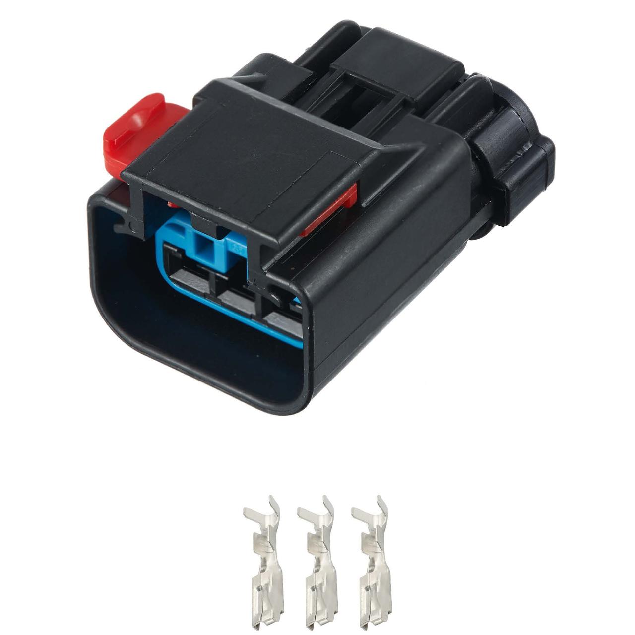 Електричний з'єднувач, 3-контактний Чорний, Пластик, фото 1