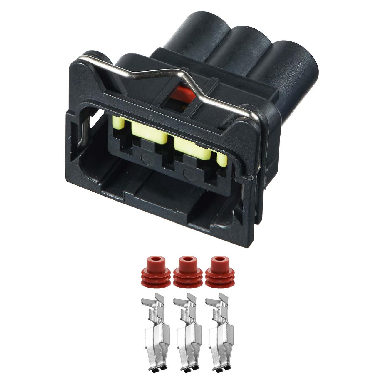 Електричний з'єднувач, 3-контактний Чорний, Пластик, метал, фото 1