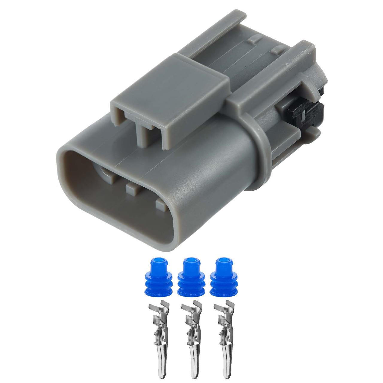 Електричний з'єднувач, 3-контактний Сірий, Пластик,, фото 1