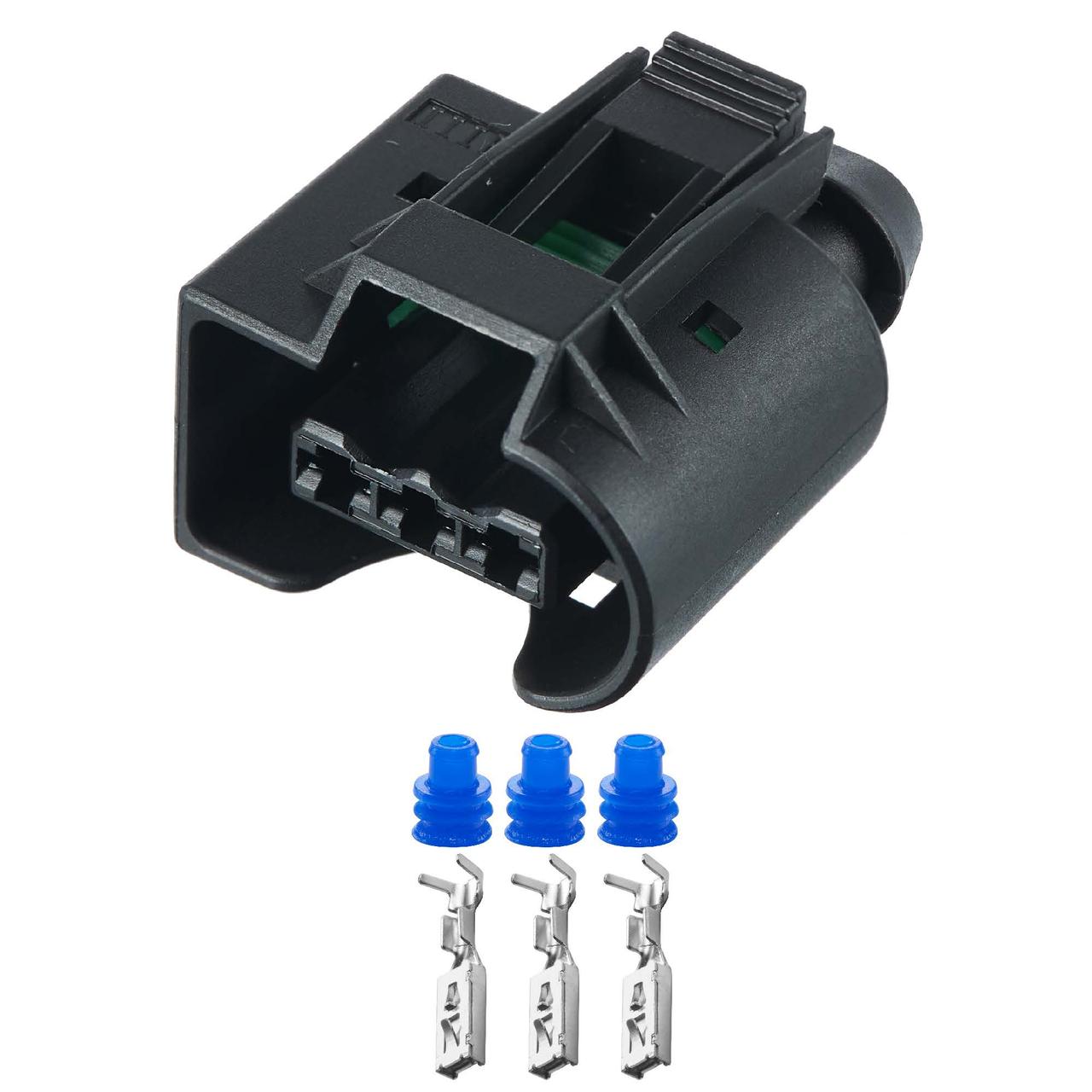 Електричний з'єднувач, 3-контактний Чорний, Пластик, фото 1