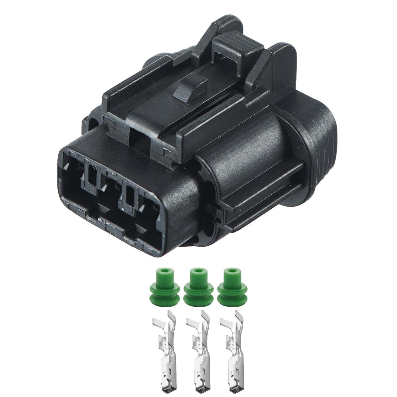 Електричний з'єднувач, 3-контактний Чорний, Пластик, фото 1