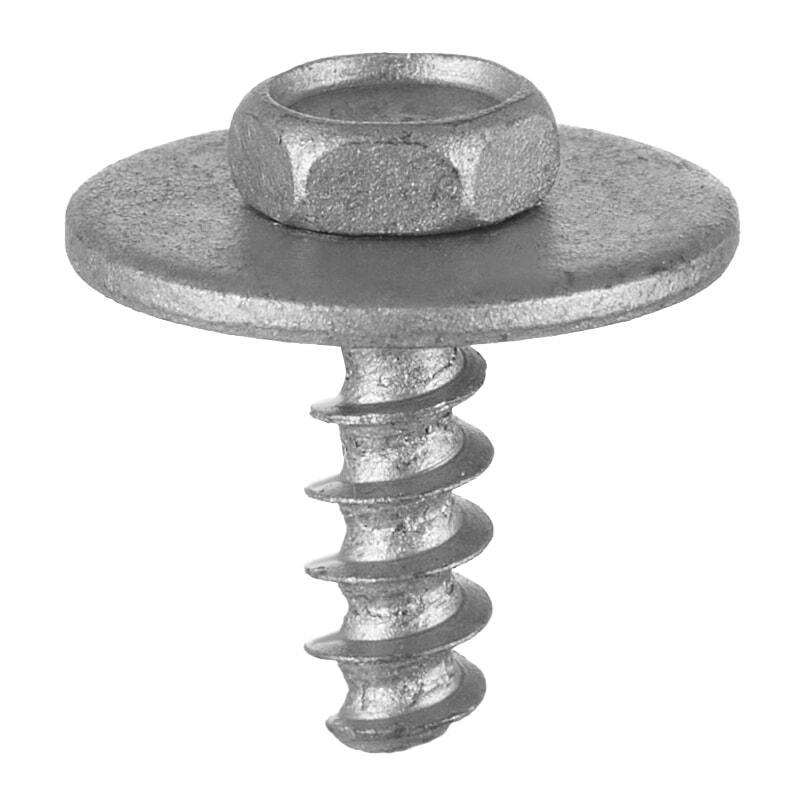 Саморізи, Під ключ із шайбою, Сріблястий, Метал, Розміри (мм): T-17.9 T1-9 F-5 H-18.8 H1-14.5. Марка, фото 1