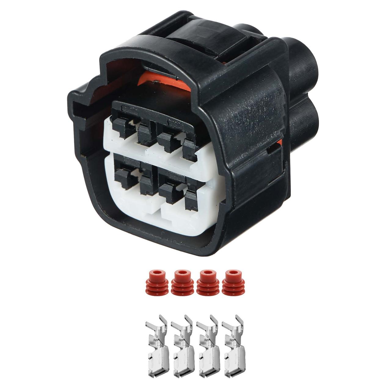 Електричний з'єднувач, 4-контактний Чорний, Пластик, фото 1