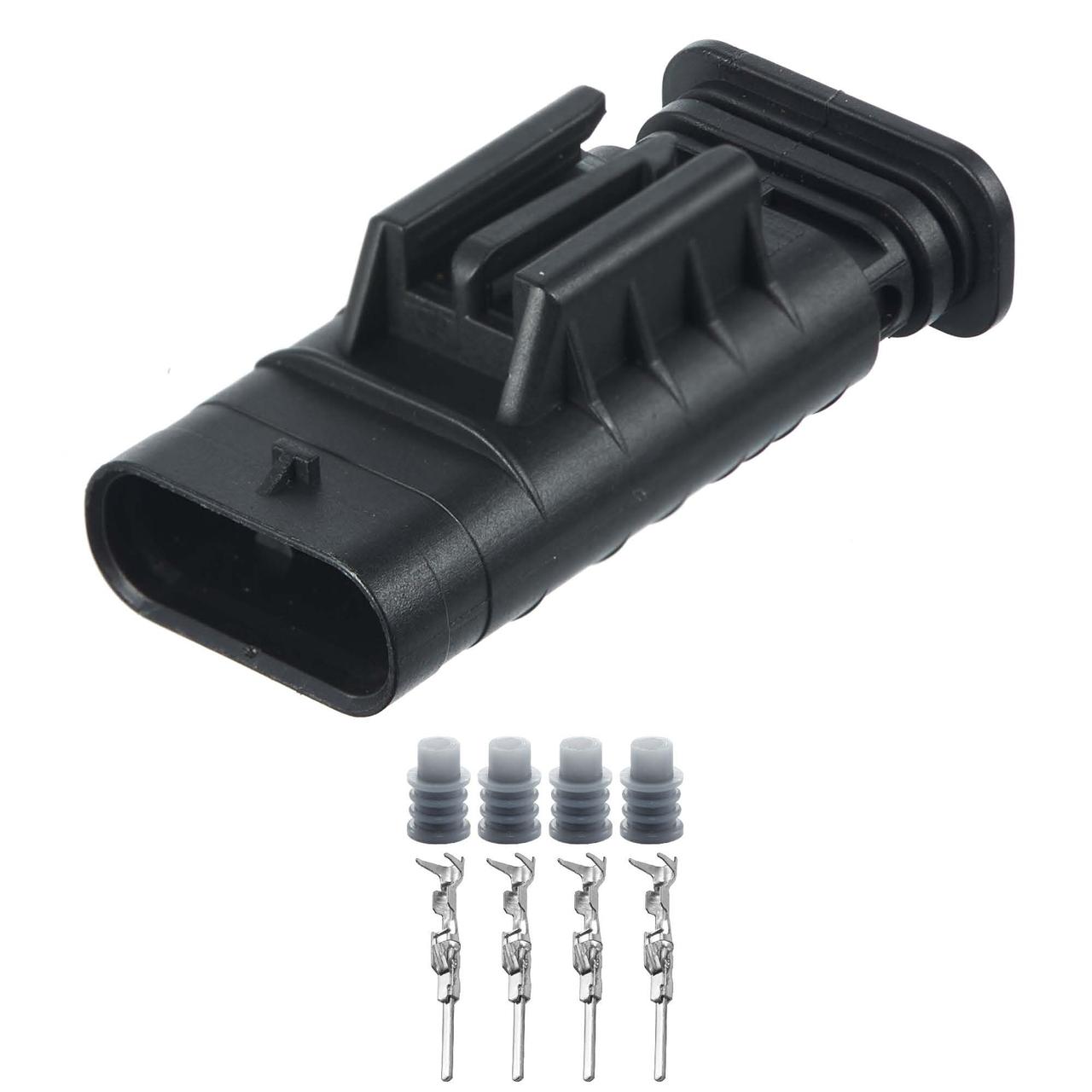 Електричний з'єднувач, 4-контактний, Парктронік, Чорний, Пластик, фото 1