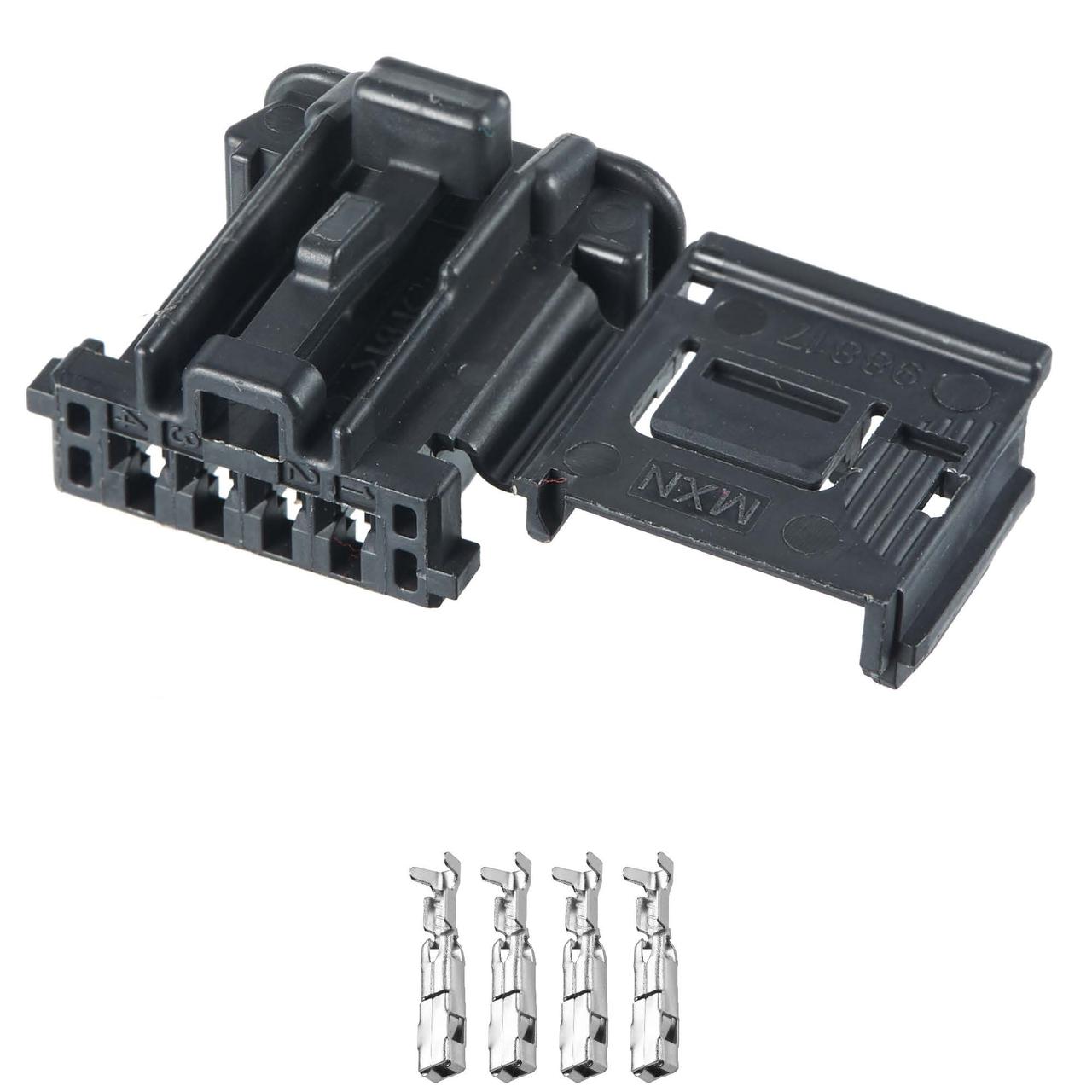 Електричний з'єднувач, 4-контактний Чорний, Пластик, фото 1