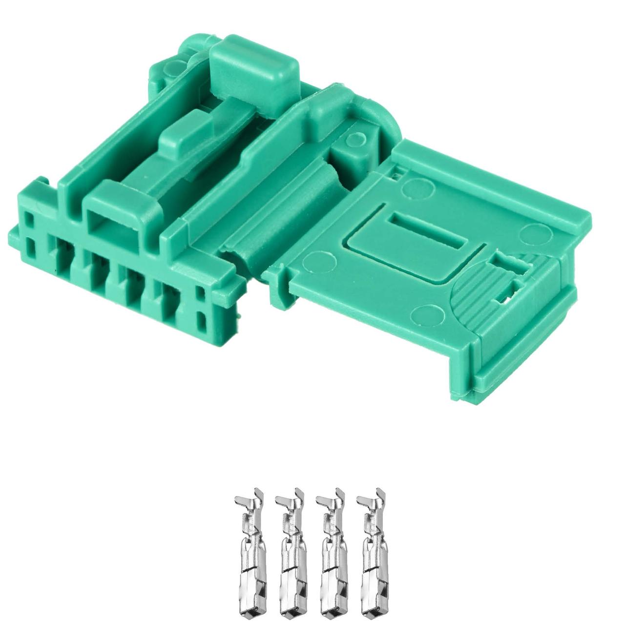 Електричний з'єднувач, 4-контактний Зелений, Пластик,, фото 1