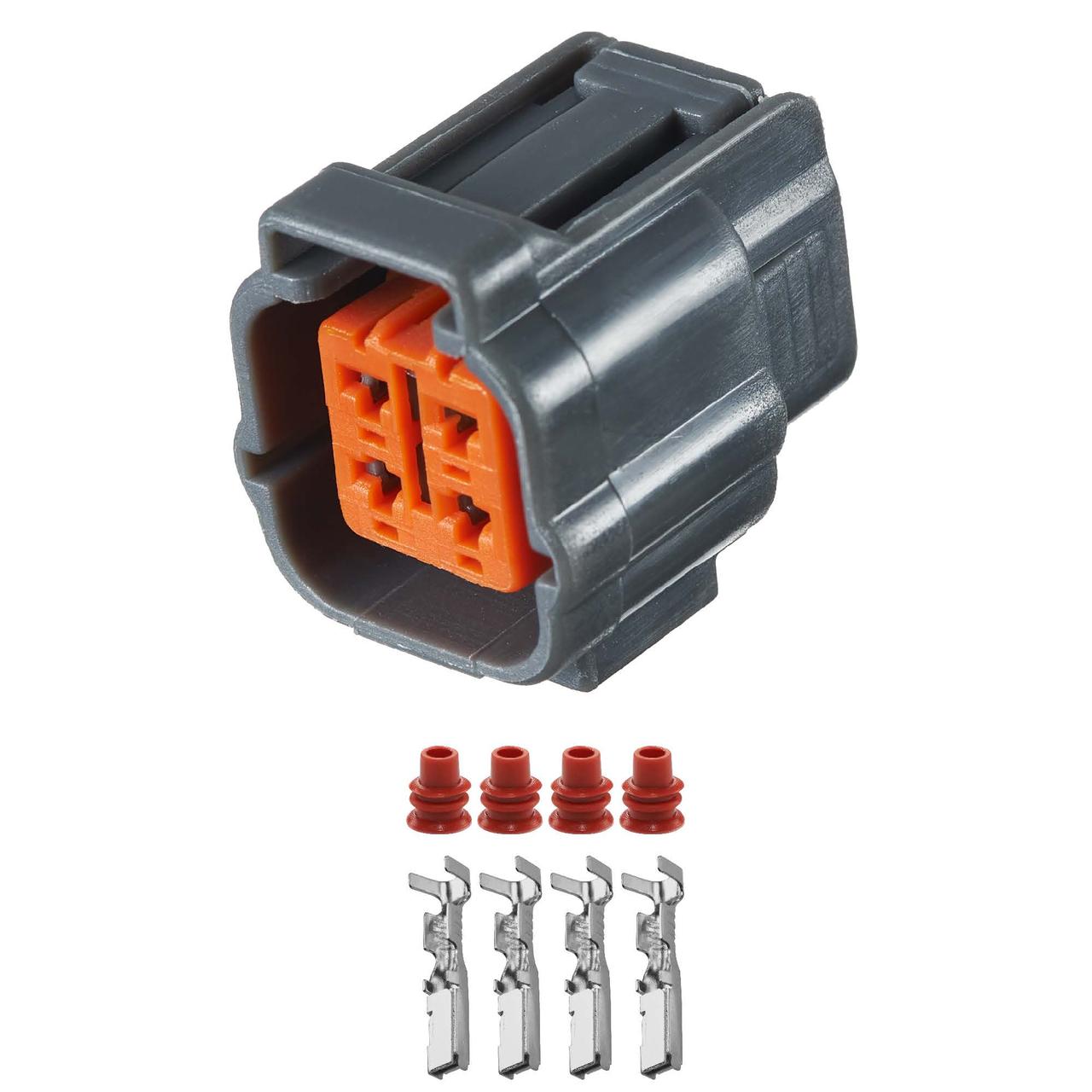 Електричний з'єднувач, 4-контактний Сірий, Пластик,, фото 1