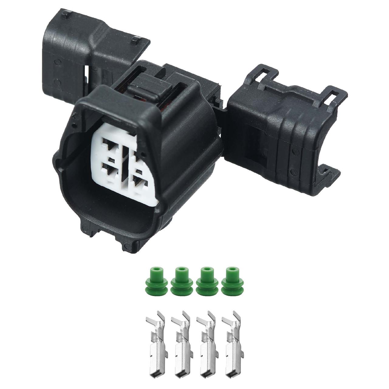 Електричний з'єднувач, 4-контактний Чорний, Пластик, фото 1