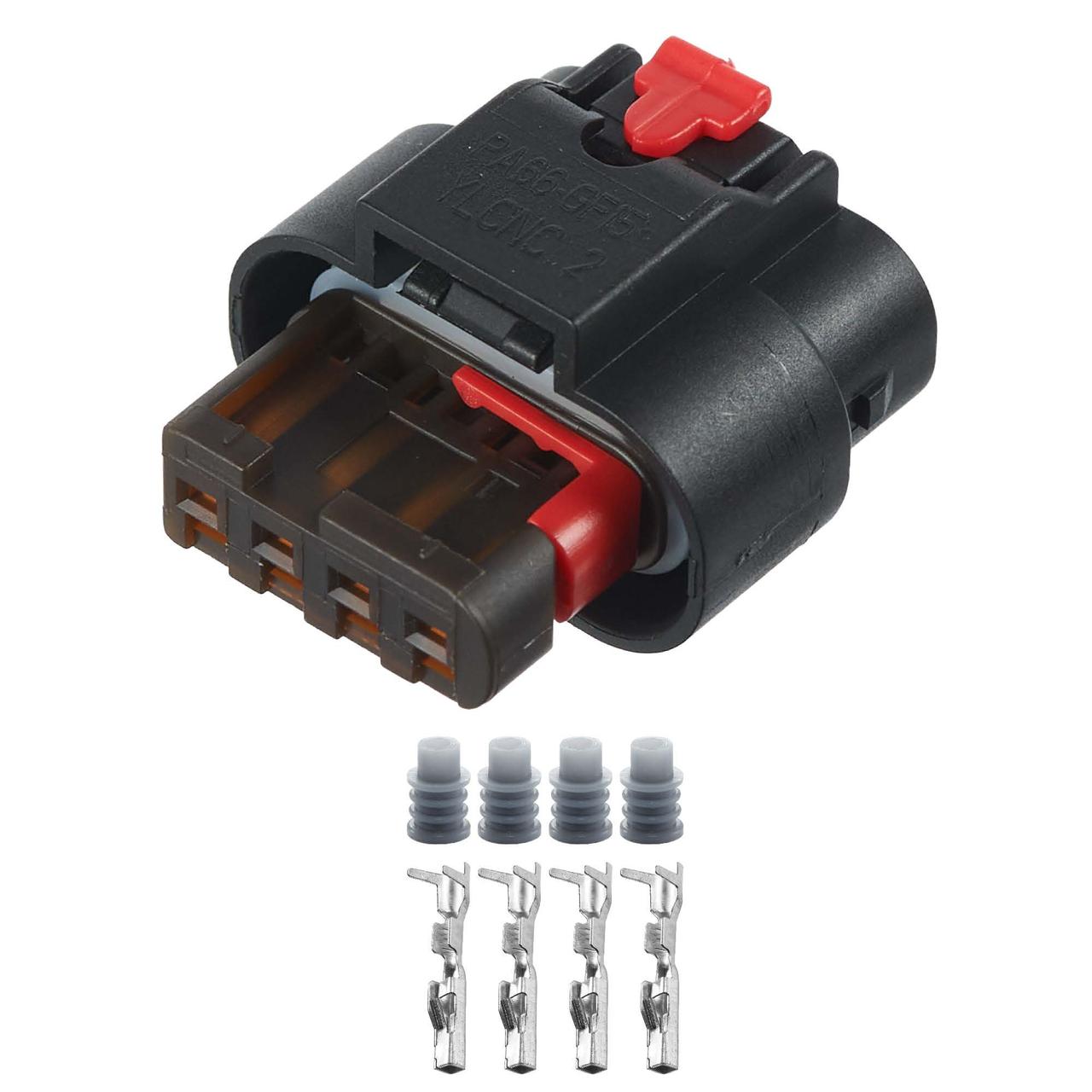 Електричний з'єднувач, 4-контактний, Котушка Запалювання, Чорний, Пластик,, фото 1