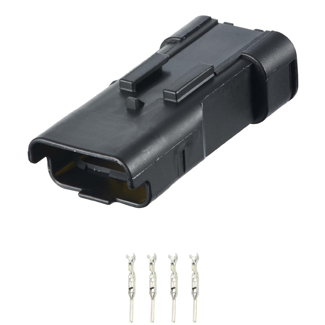 Електричний з'єднувач, 4-контактний, Птф (Протикотунки), Чорний, Пластик,, фото 1