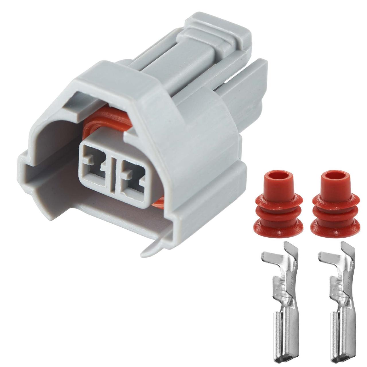 Електричний з'єднувач, 2-контактний, Топл. Форсунка, Сірий, Пластик,, фото 1