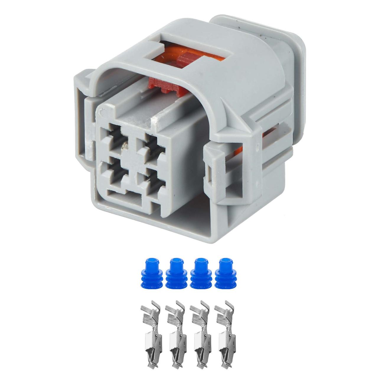 Електричний з'єднувач, 4-контактний Сірий, Пластик,, фото 1