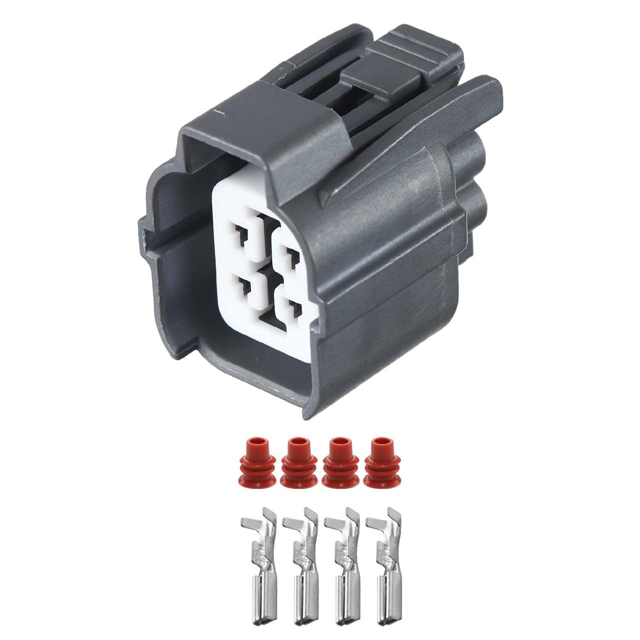 Електричний з'єднувач, 4-контактний Сірий, Пластик,, фото 1