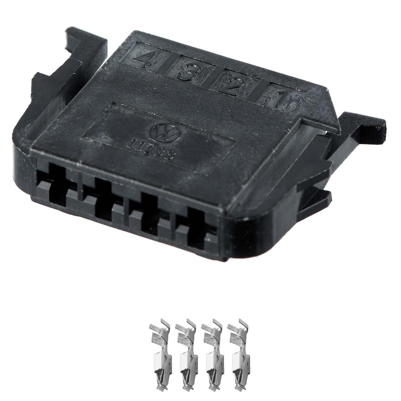 Електричний з'єднувач, 4-контактний Чорний, Пластик, фото 1