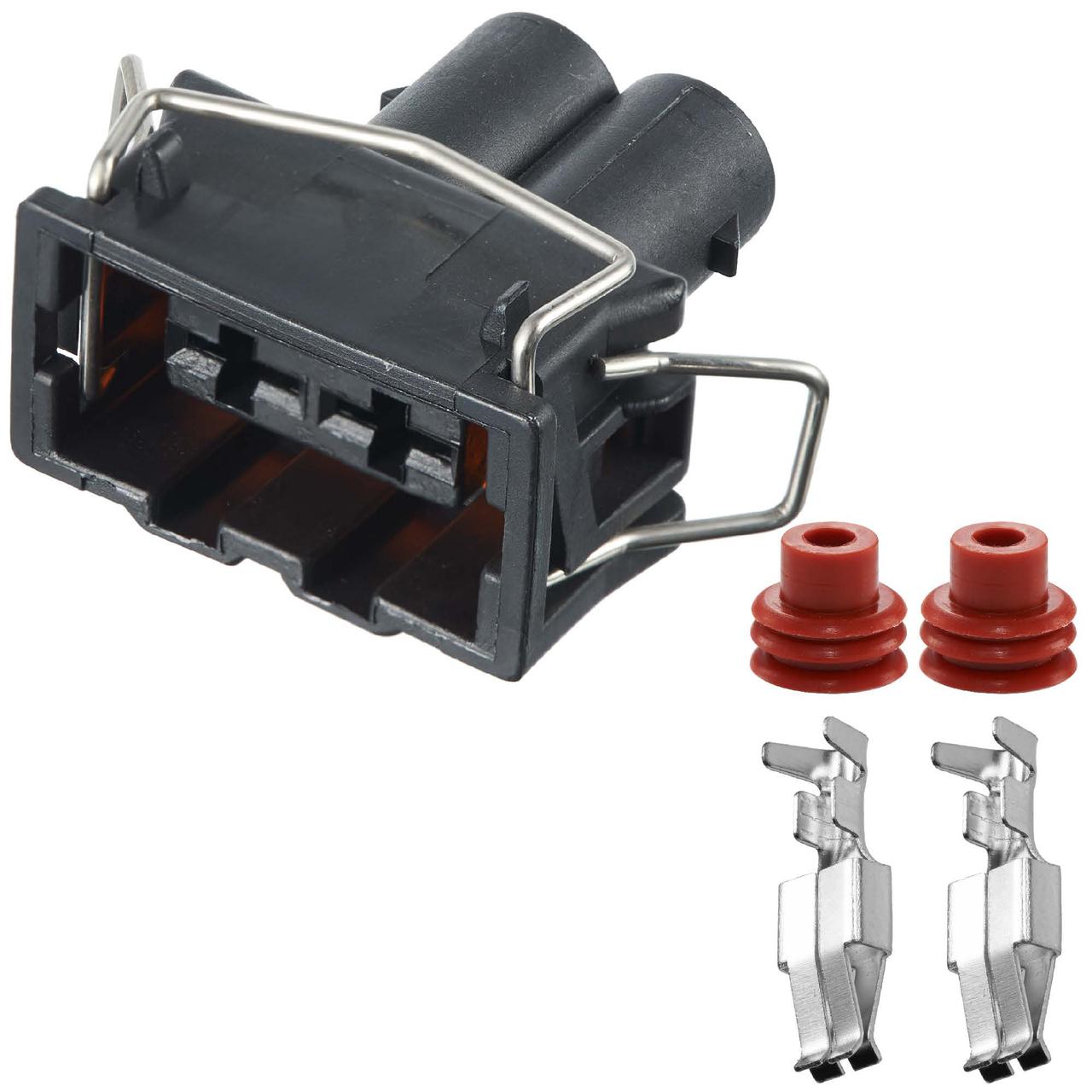 Електричний з'єднувач, 2-контактний, Вентил. Охолодження Радіатора, Чорний, Пластик, метал,, фото 1