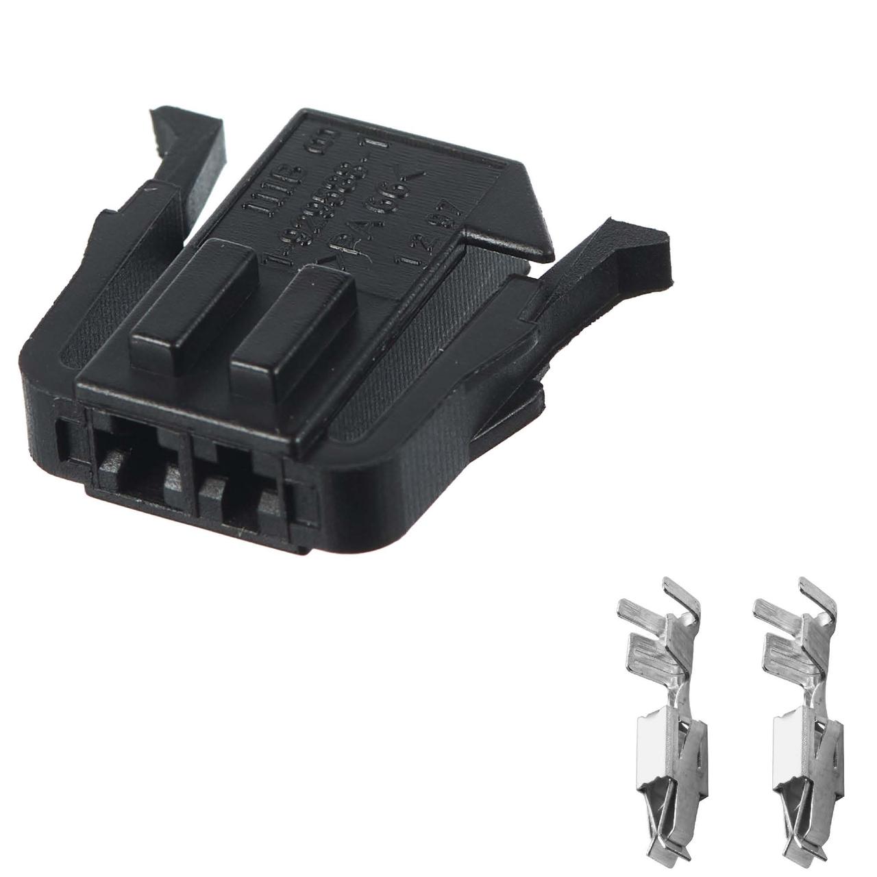 Електричний з'єднувач, 2-контактний Чорний, Пластик, фото 1