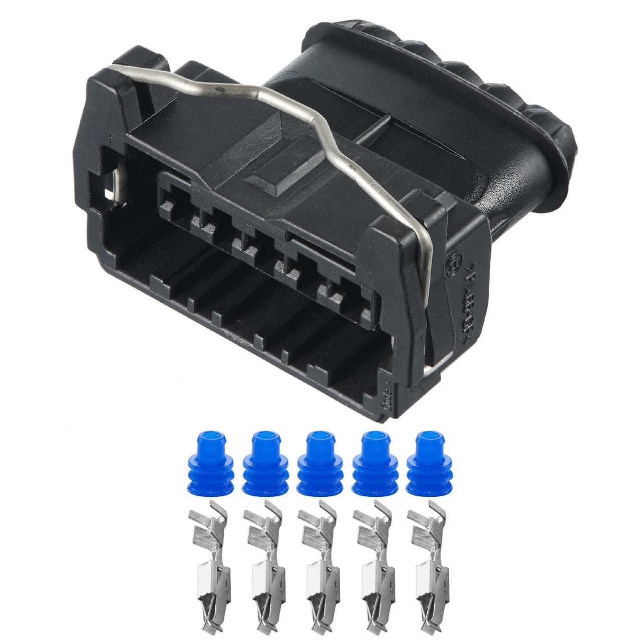 Електричний з'єднувач, 5-контактний Чорний, Пластик, метал, фото 1