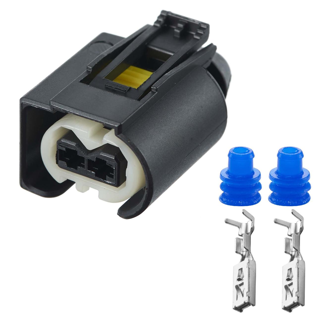 Електричний з'єднувач, 2-контактний, Дат. Колінвала, Котушка Запалювання, Чорний, Пластик,, фото 1