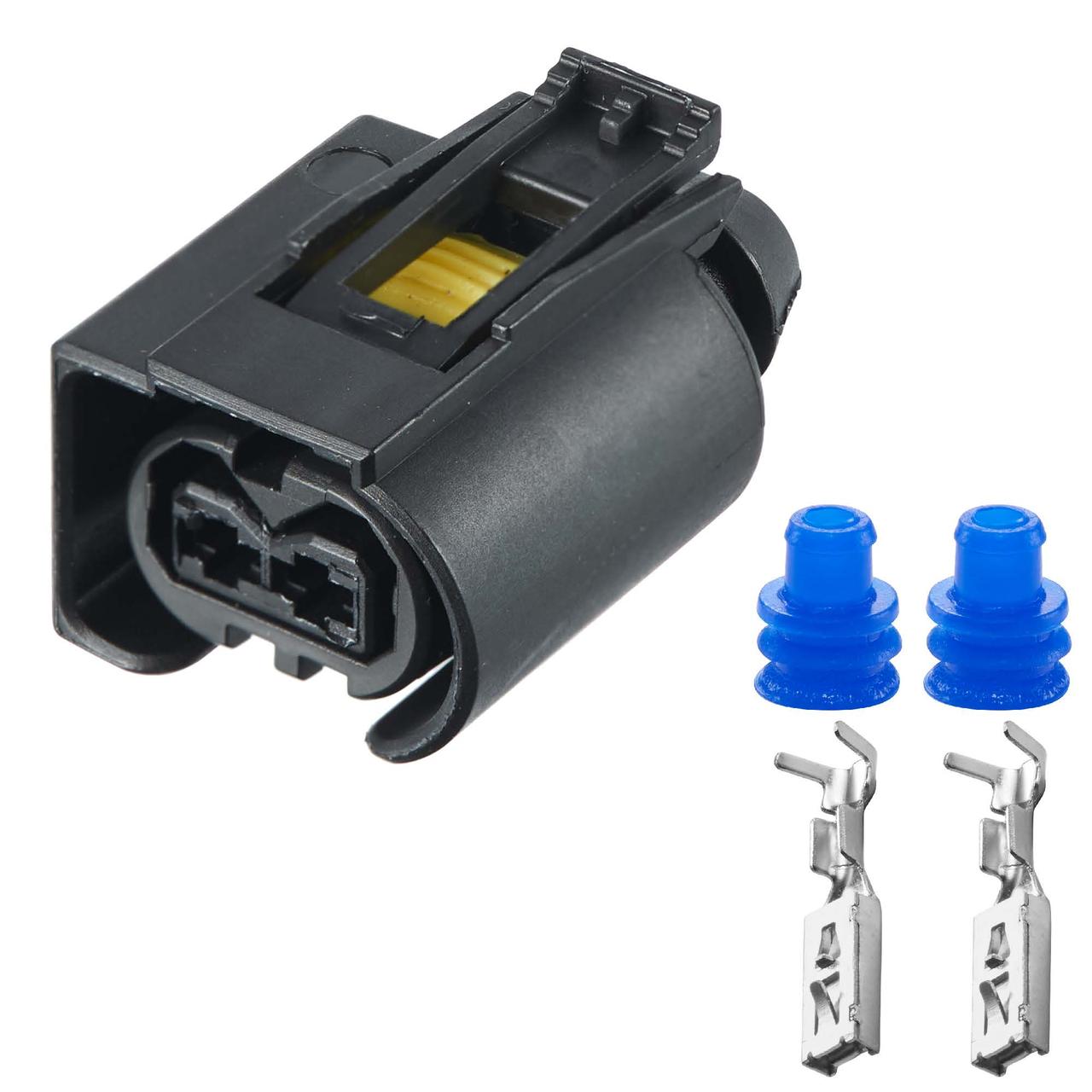 Електричний з'єднувач, 2-контактний, Топл. Форсунка, Котушка Запалювання, Чорний, Пластик,, фото 1