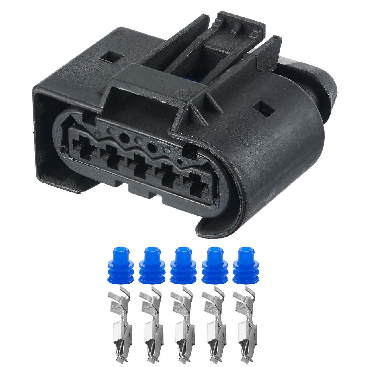 Електричний з'єднувач, 5-контактний Чорний, Пластик, фото 1