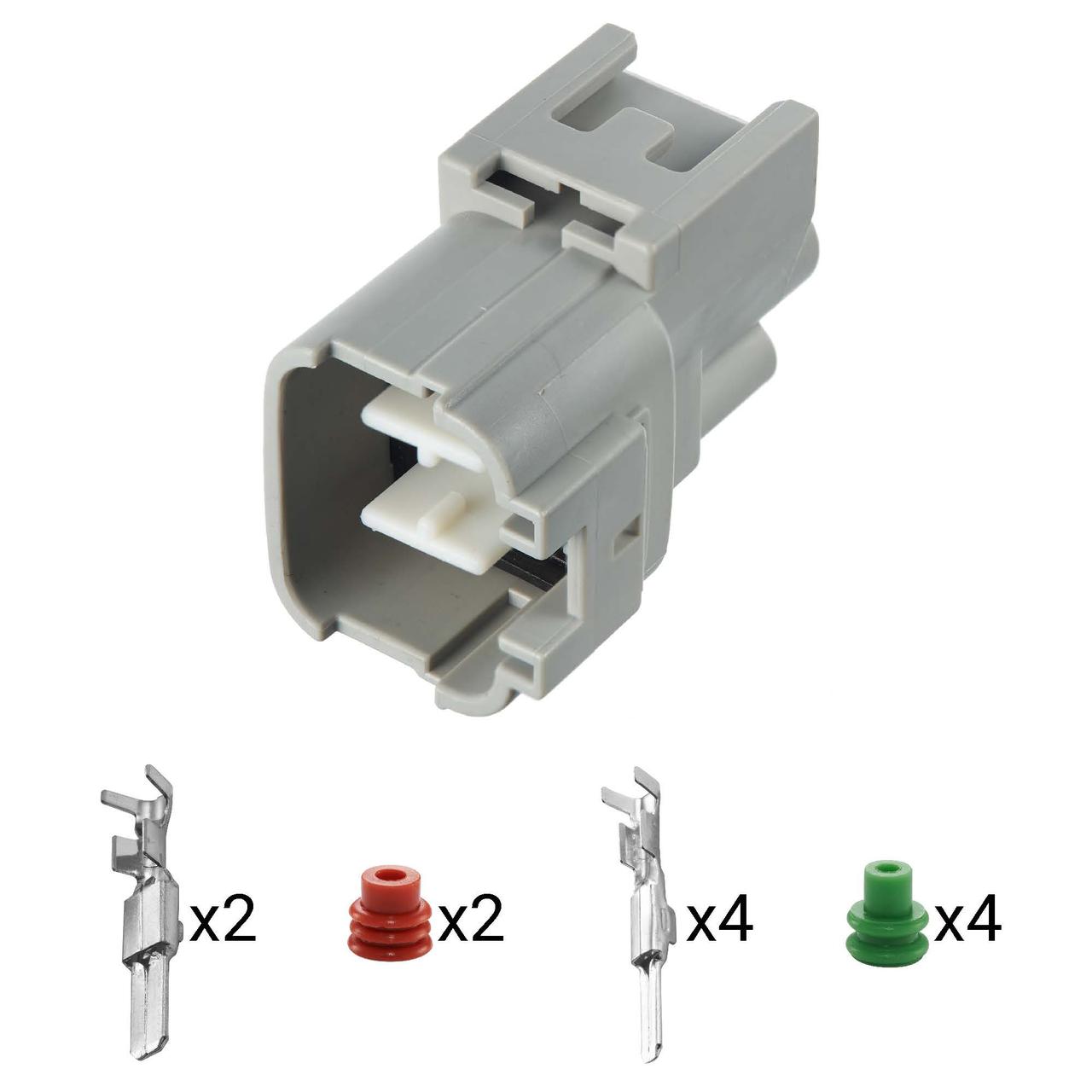 Електричний з'єднувач, 6-контактний Сірий, Пластик,, фото 1