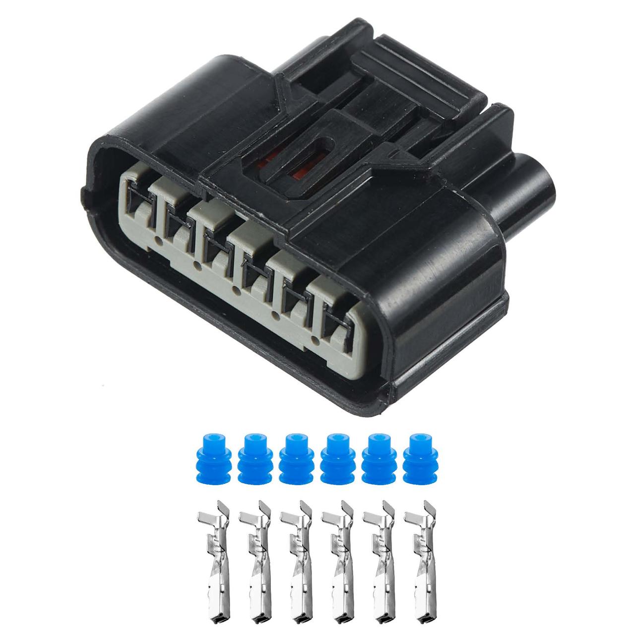 Електричний з'єднувач, 6-контактний Чорний, Пластик, фото 1