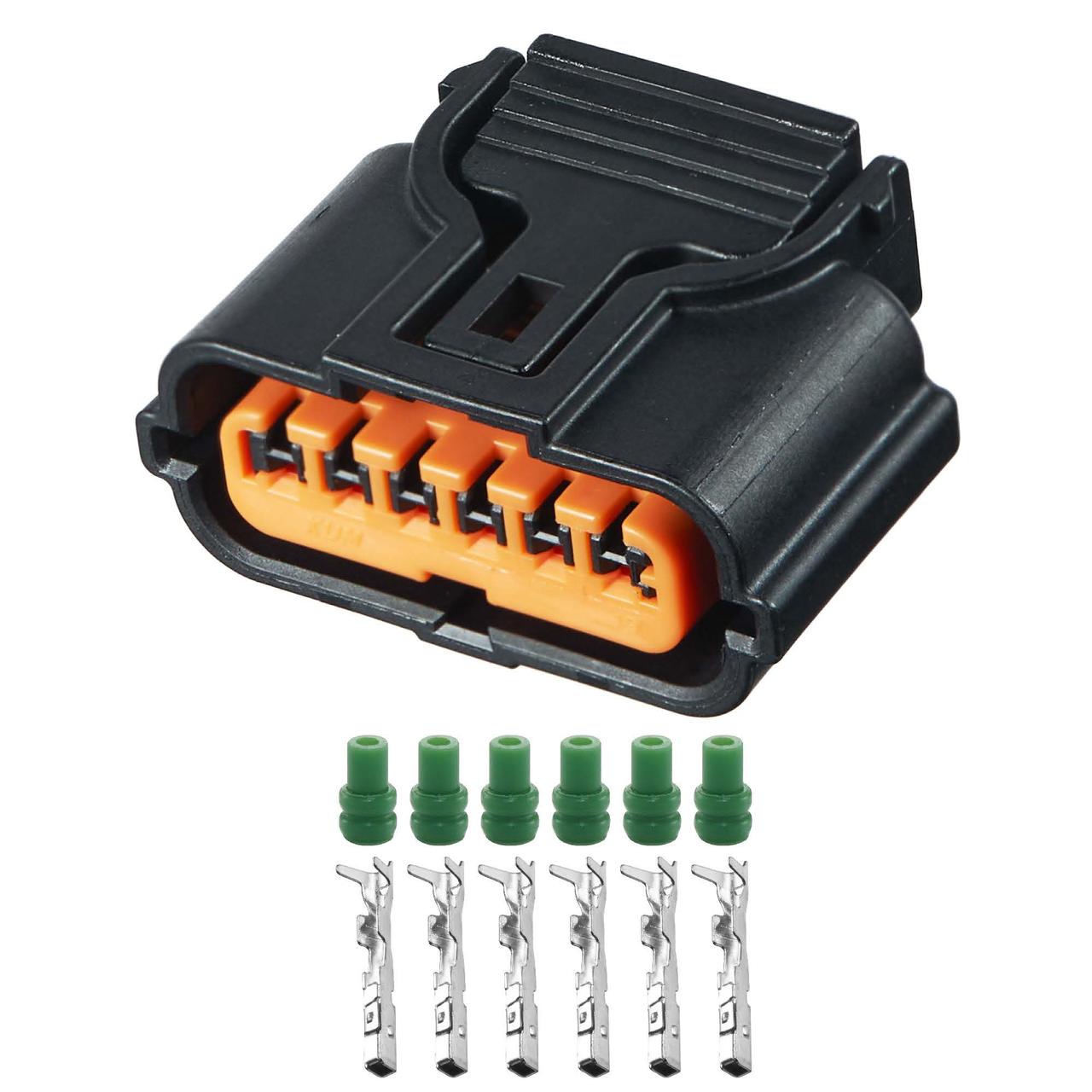 Електричний з'єднувач, 6-контактний Чорний, Пластик, фото 1