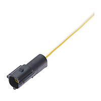 Електричний з'єднувач із дротом, 1-контактний, Датчик Кислора, Датчик Детонації, Чорний, Пластик,