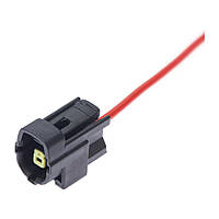 Електричний з'єднувач із дротом, 1-контактний, Датчик Кислора, Датчик Детонації, Чорний, Пластик,