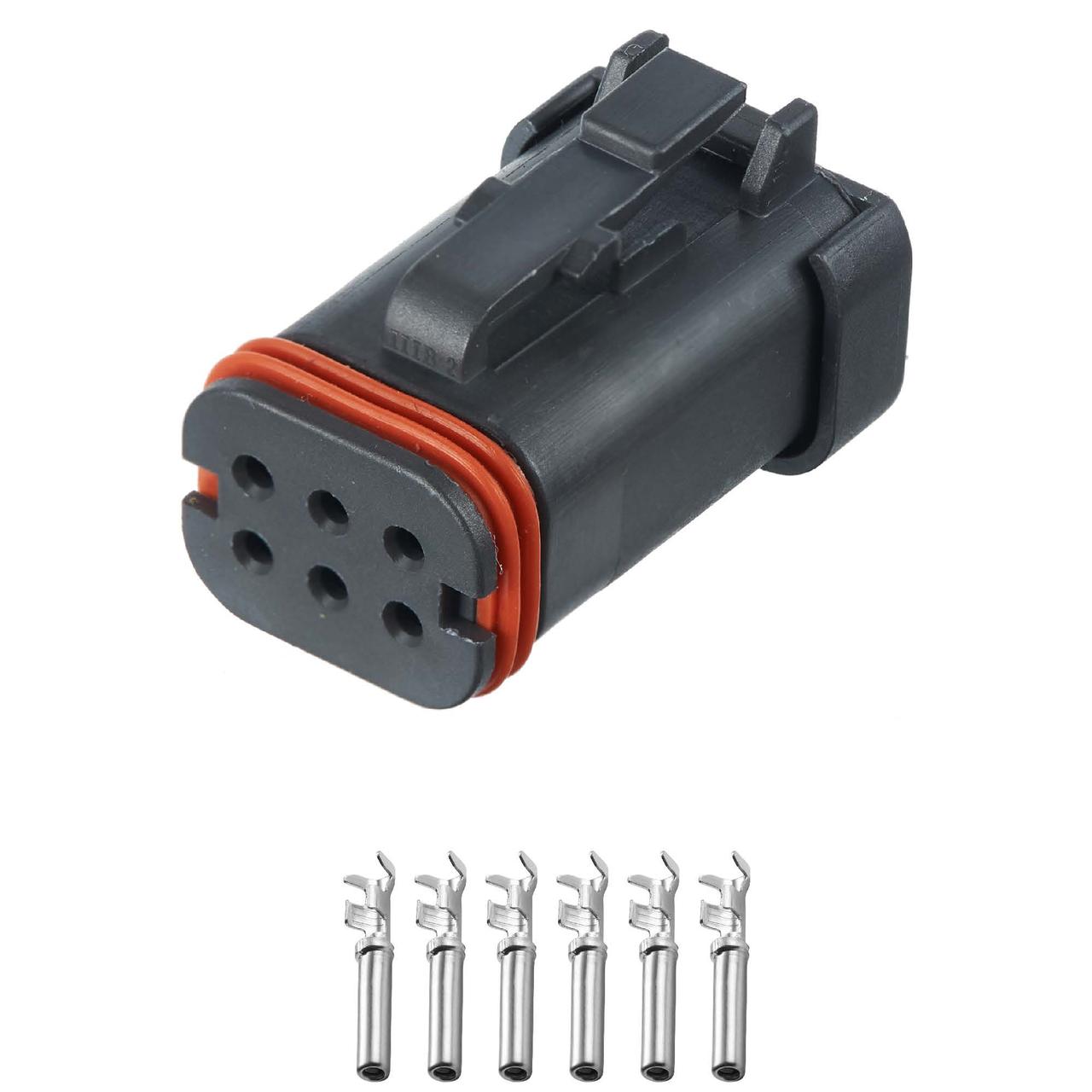 Електричний з'єднувач, 6-контактний, Спецтехніка, Чорний, Пластик, фото 1