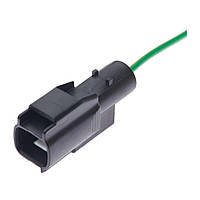 Електричний з'єднувач із дротом, 1-контактний, До Вентилятора Охолодження, Чорний, Пластик,