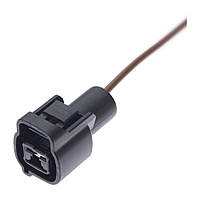 Електричний з'єднувач із дротом, 1-контактний, До Вентилятора Охолодження, Чорний, Пластик,