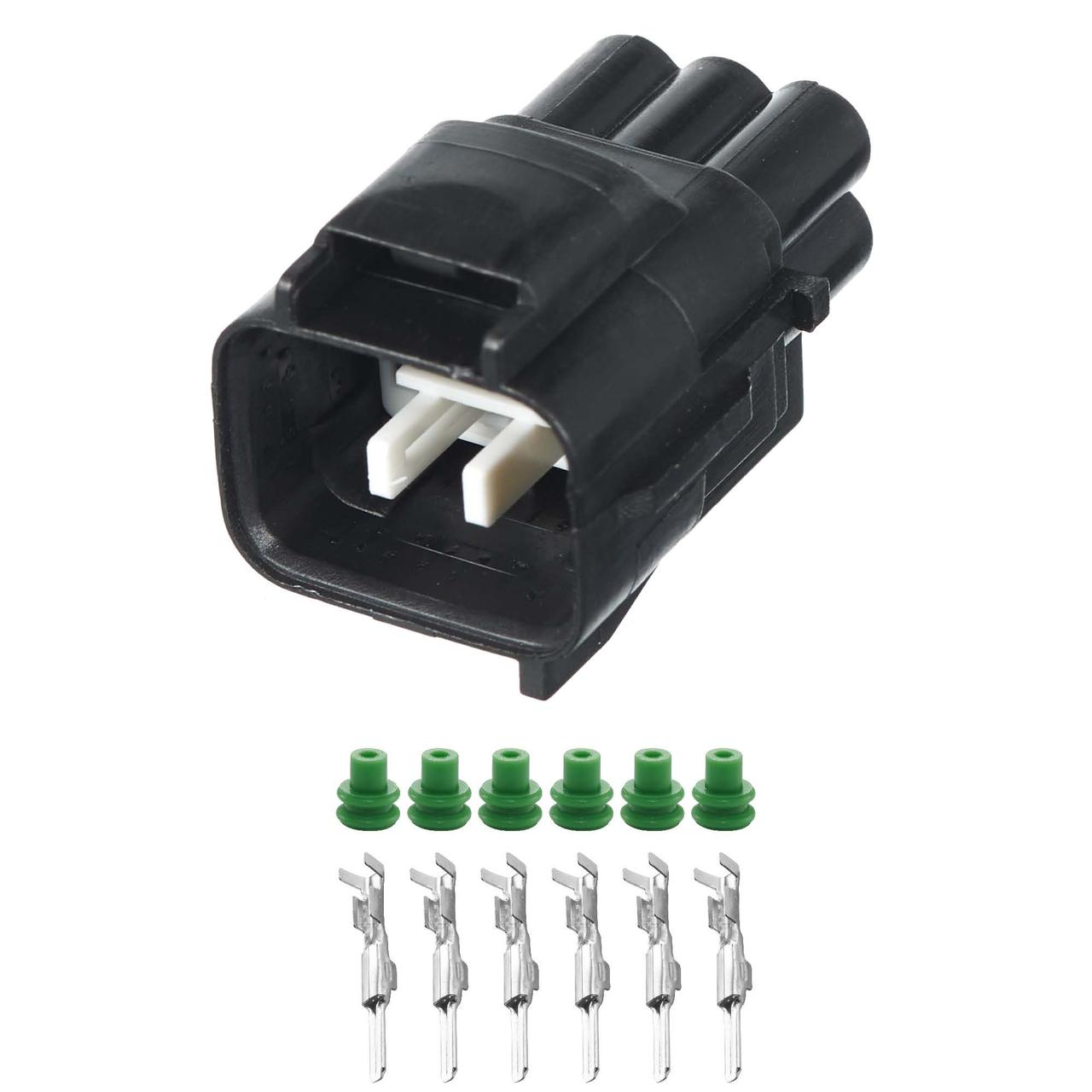 Електричний з'єднувач, 6-контактний Чорний, Пластик, фото 1