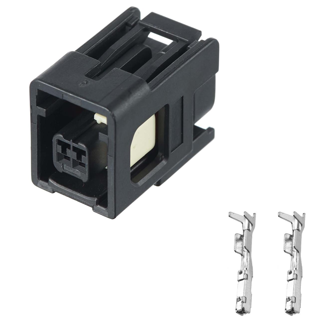 Електричний з'єднувач, 2-контактний Чорний, Пластик, фото 1