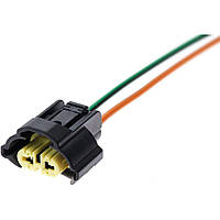 Електричний з'єднувач із дротом, 2-контактний, К Автолампі Н9, Чорний, Пластик,