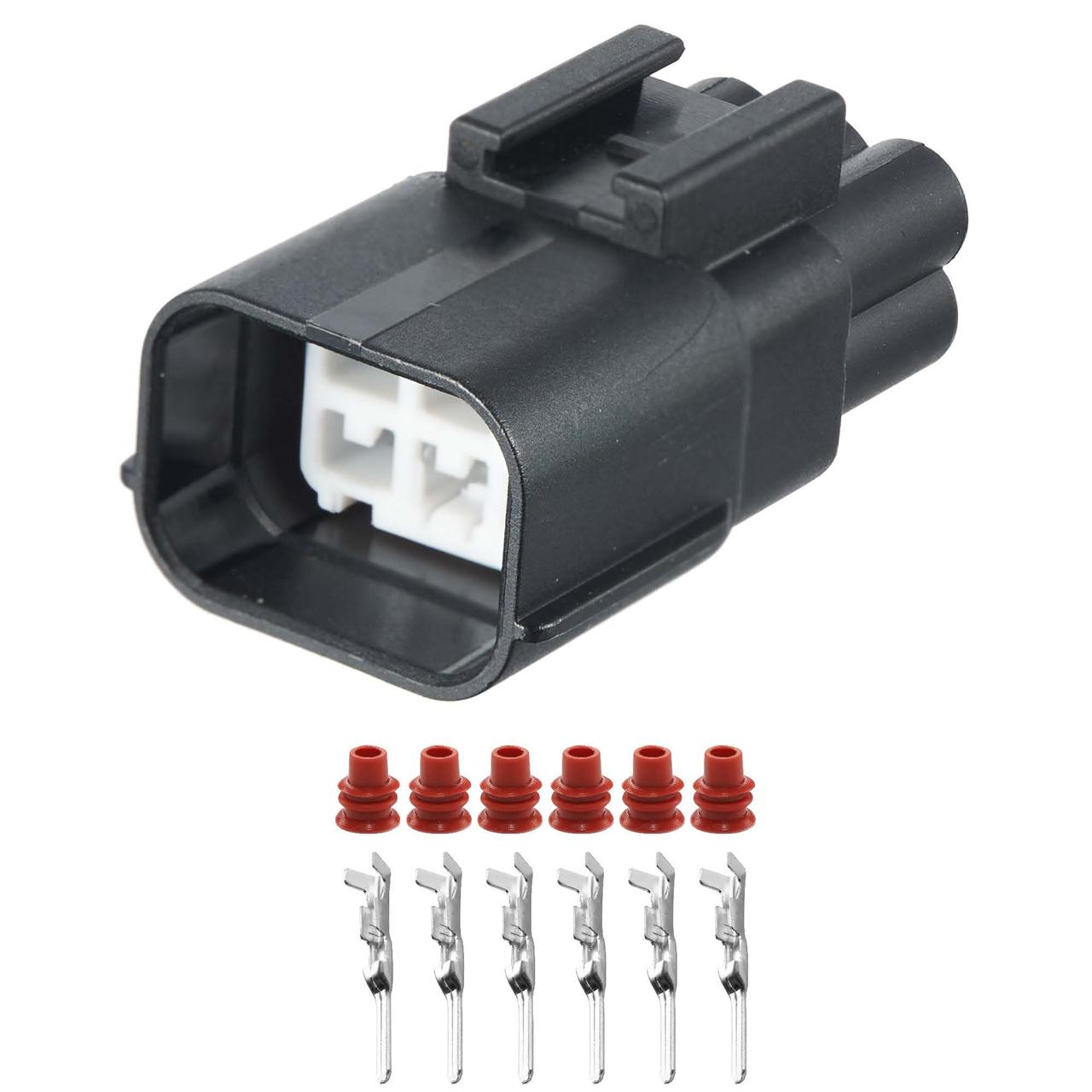 Електричний з'єднувач, 6-контактний Чорний, Пластик, фото 1