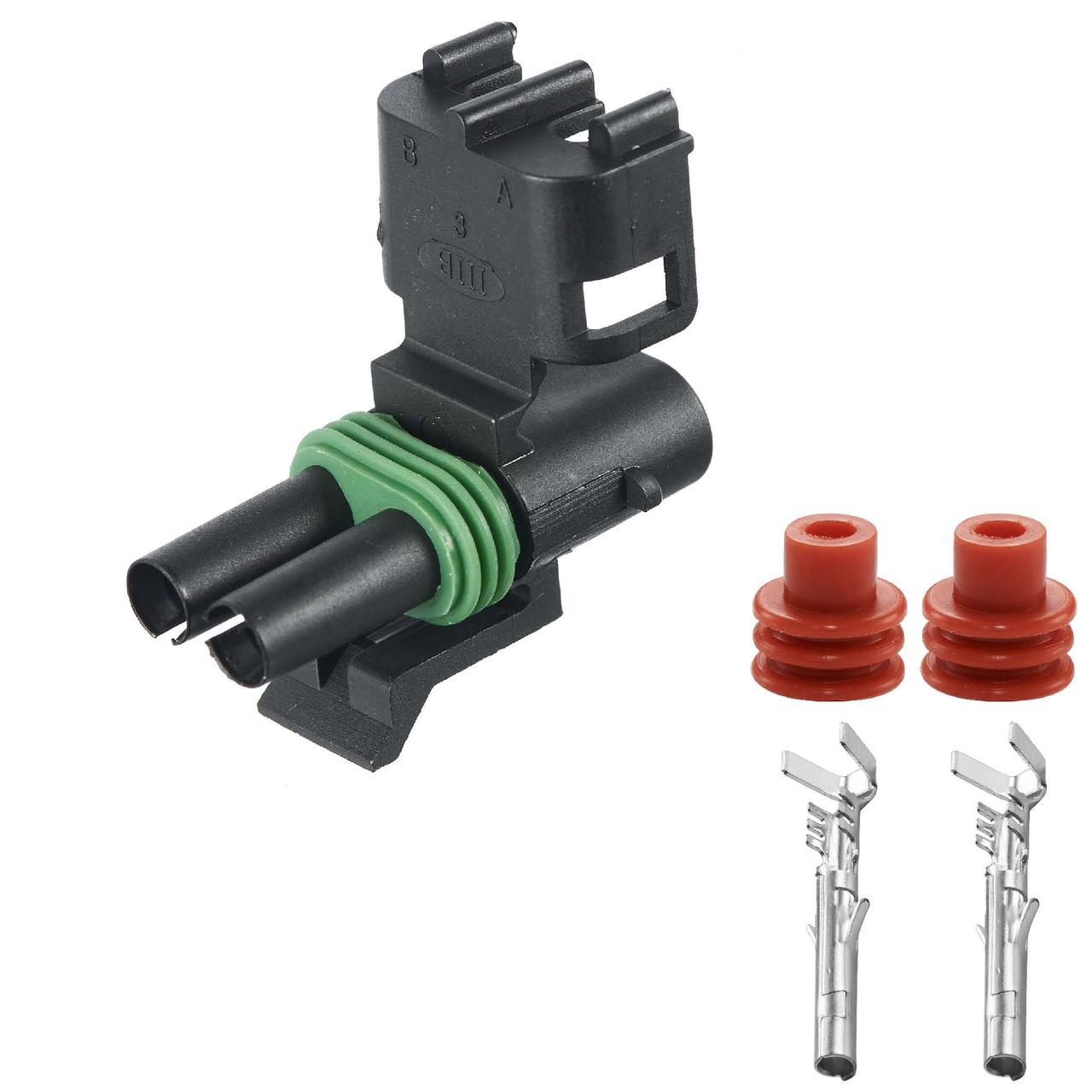 Електричний з'єднувач, 2-контактний Чорний, Пластик, фото 1