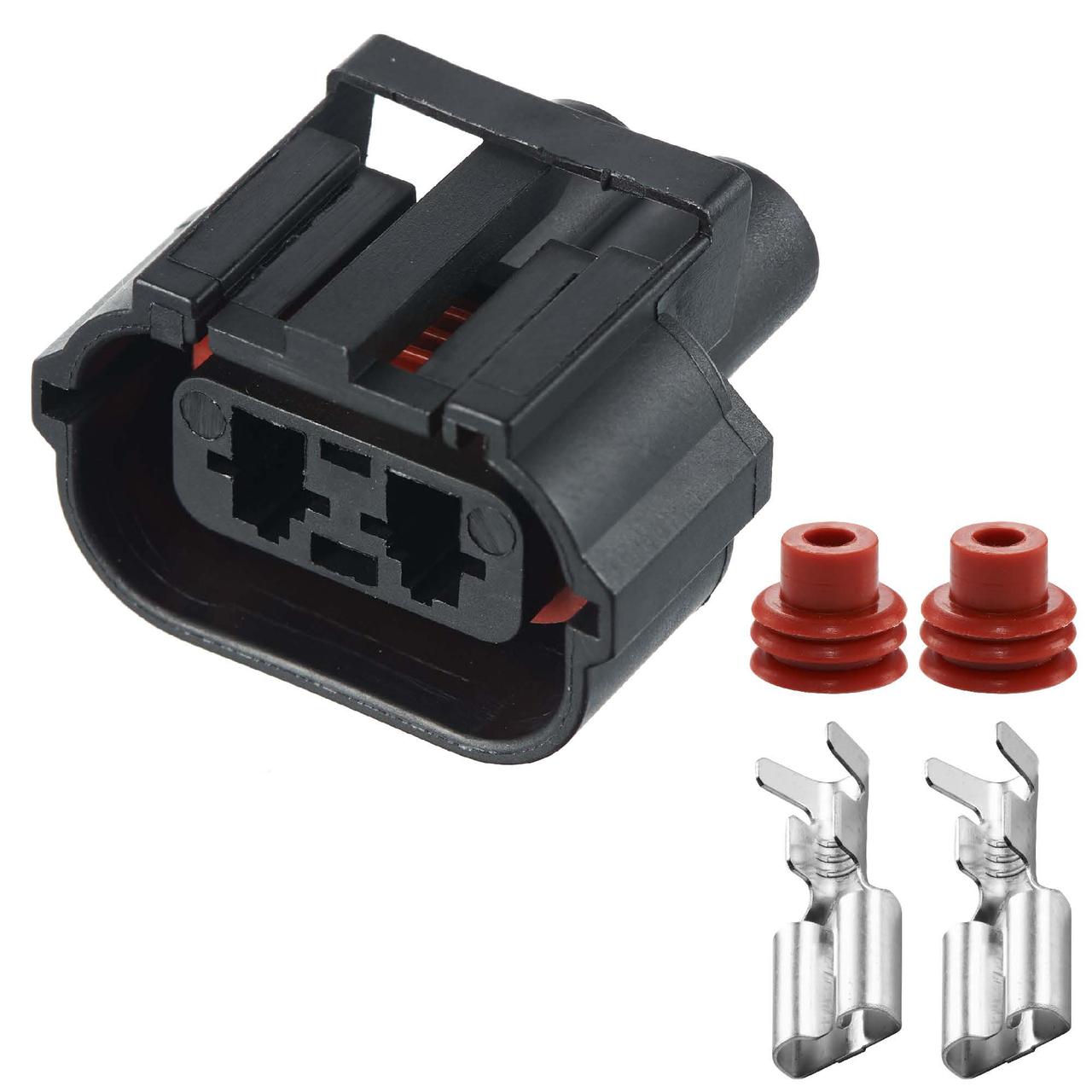 Електричний з'єднувач, 2-контактний Чорний, Пластик, фото 1