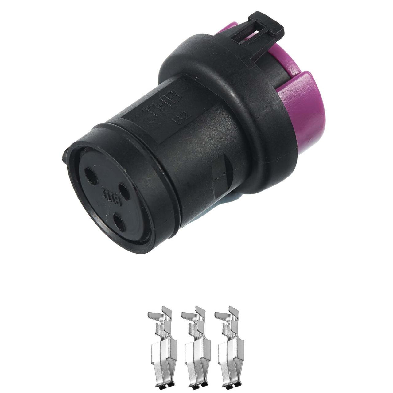 Електричний з'єднувач, 3-контактний Чорний, Пластик, фото 1