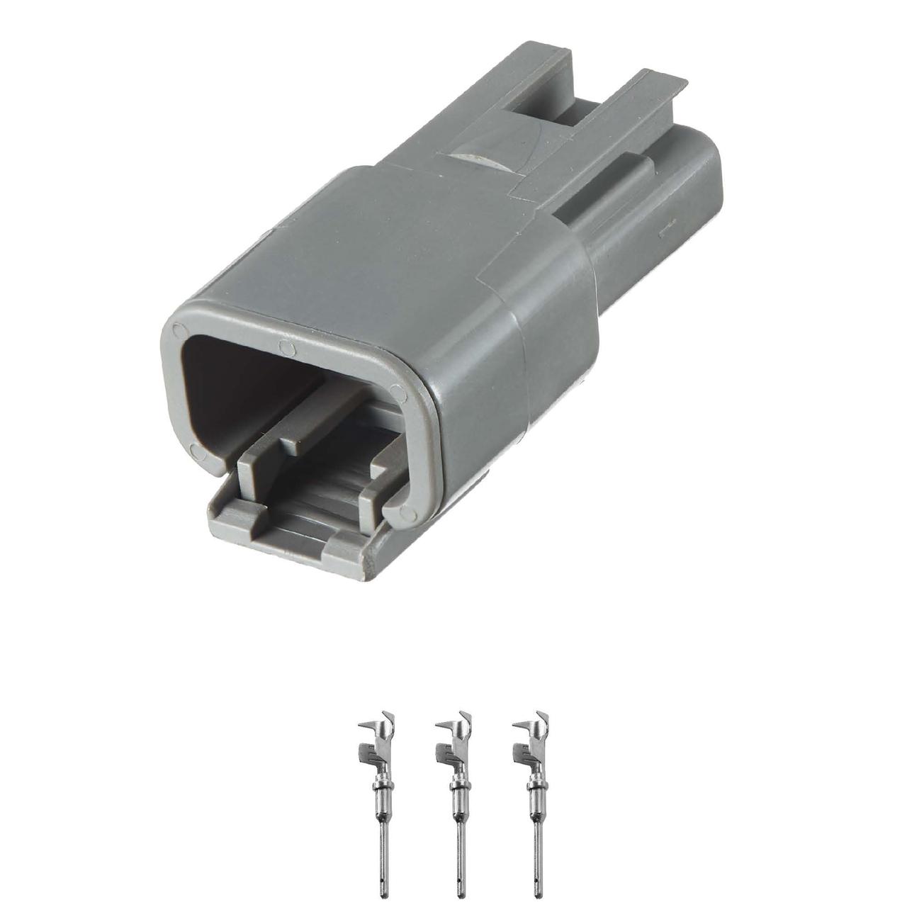 Електричний з'єднувач, 3-контактний, Спецтехніка, Сірий, Пластик, фото 1