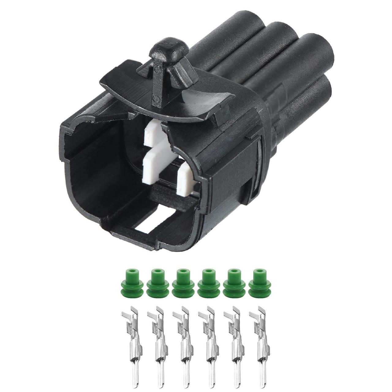 Електричний з'єднувач, 6-контактний Чорний, Пластик, фото 1