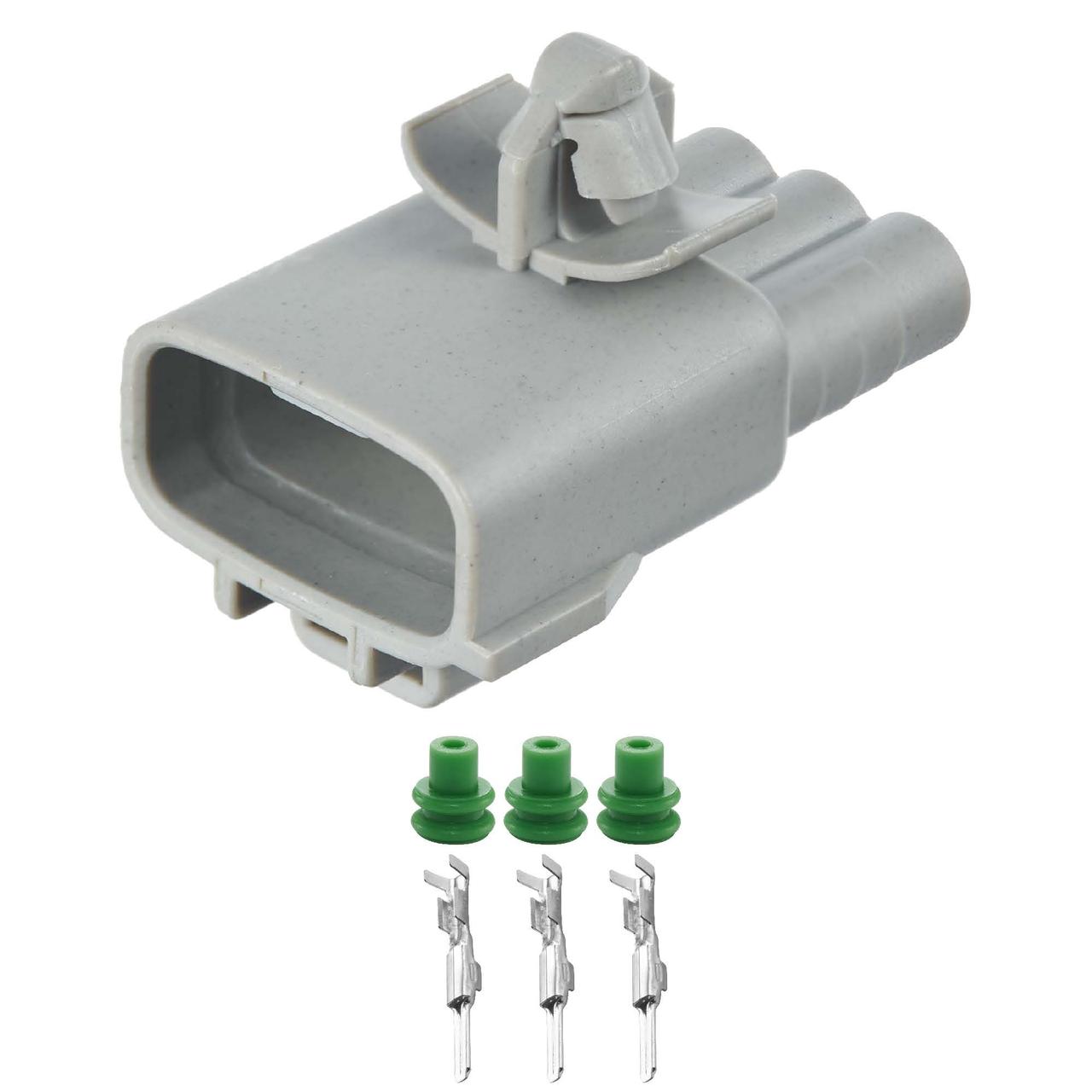 Електричний з'єднувач, 3-контактний Сірий, Пластик,, фото 1