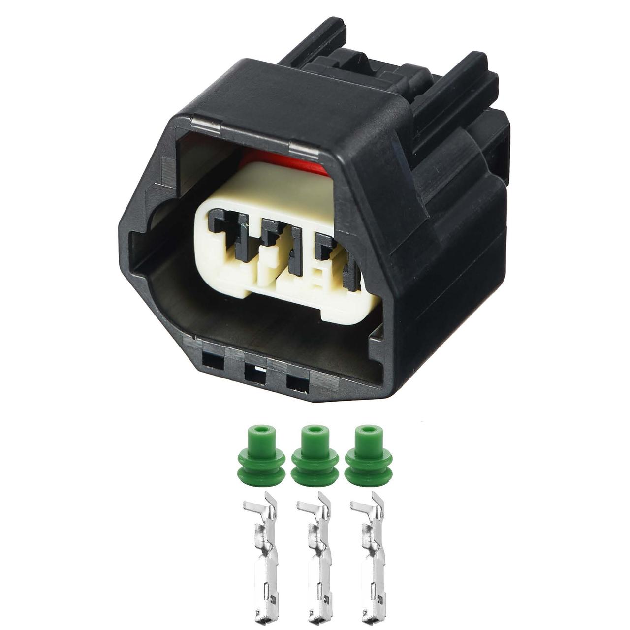 Електричний з'єднувач, 3-контактний Чорний, Пластик, фото 1