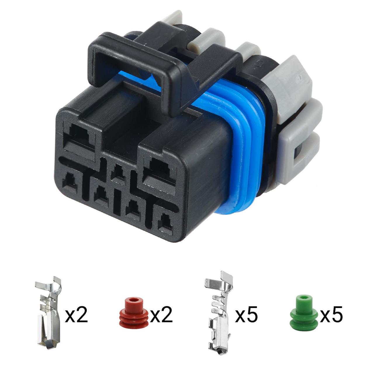 Електричний з'єднувач, 7-контактний, Перекл. Блокування, Чорний, Пластик, фото 1