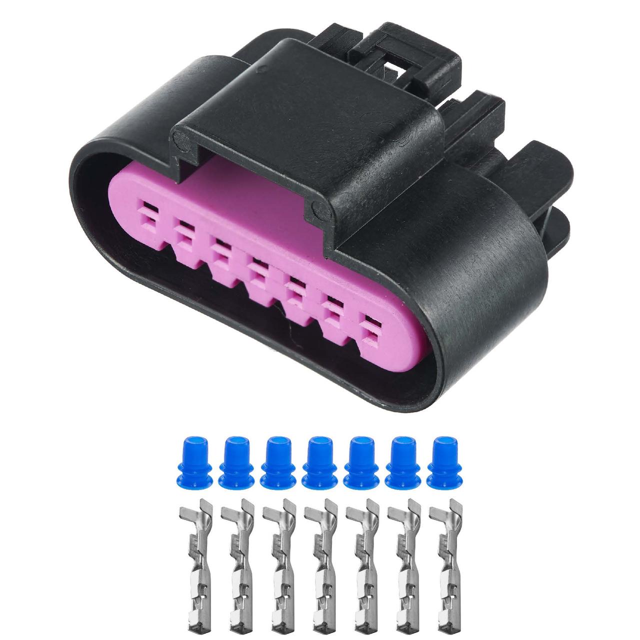 Електричний з'єднувач, 7-контактний Чорний, Пластик, фото 1