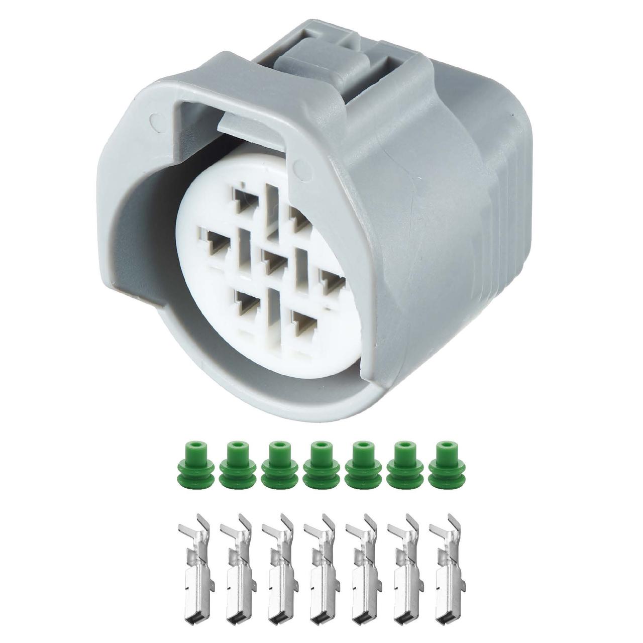 Електричний з'єднувач, 7-контактний, передні Габаритні (Парковильні) Вогни, Сірий, Пластик,, фото 1