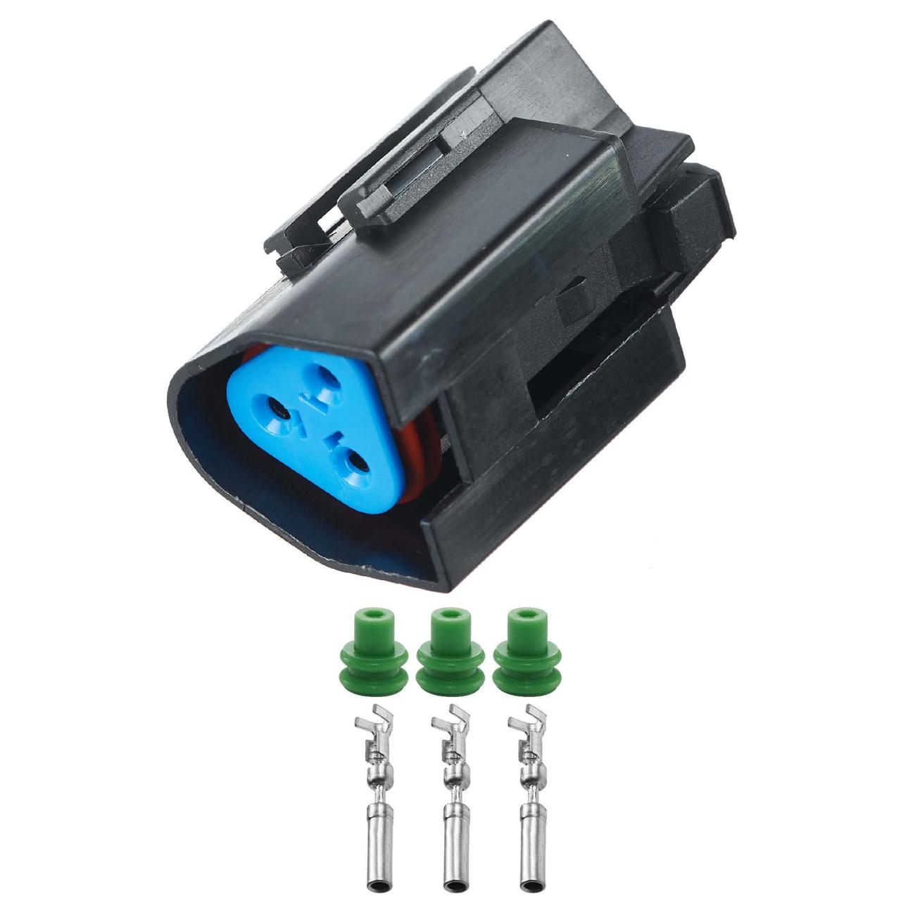 Електричний з'єднувач, 3-контактний Чорний, Пластик, фото 1