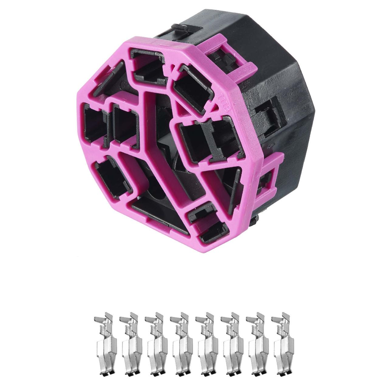 Електричний з'єднувач, 8-контактний, Конт. Група Замка Запалювання, Чорний, Пластик, фото 1